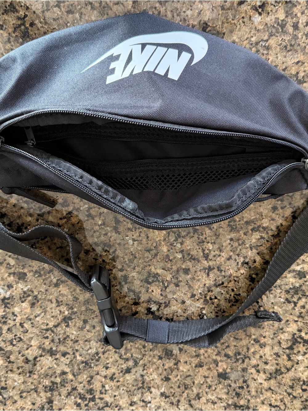 Nike Black Sling Belt Bag with White Logo